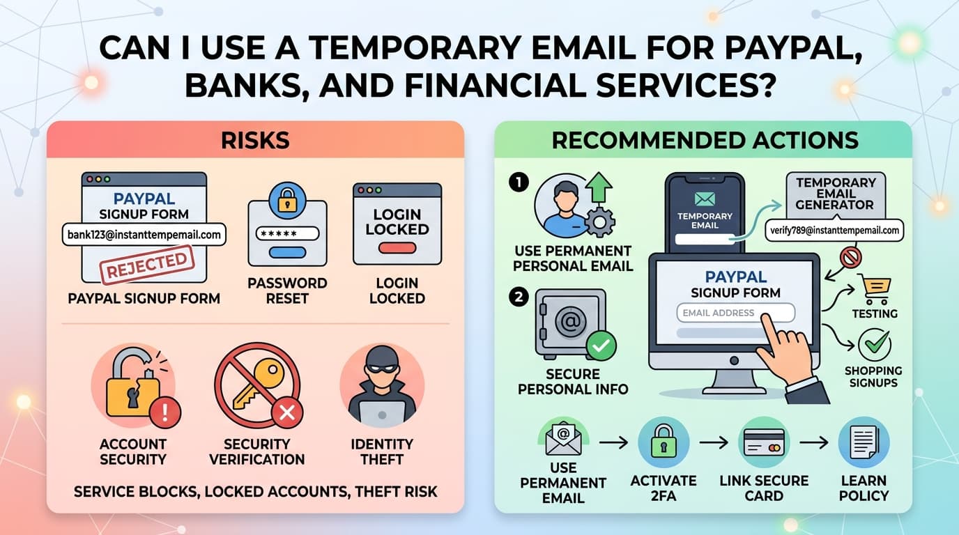 Can I Use a Temporary Email for PayPal, Banks, and Financial Services?