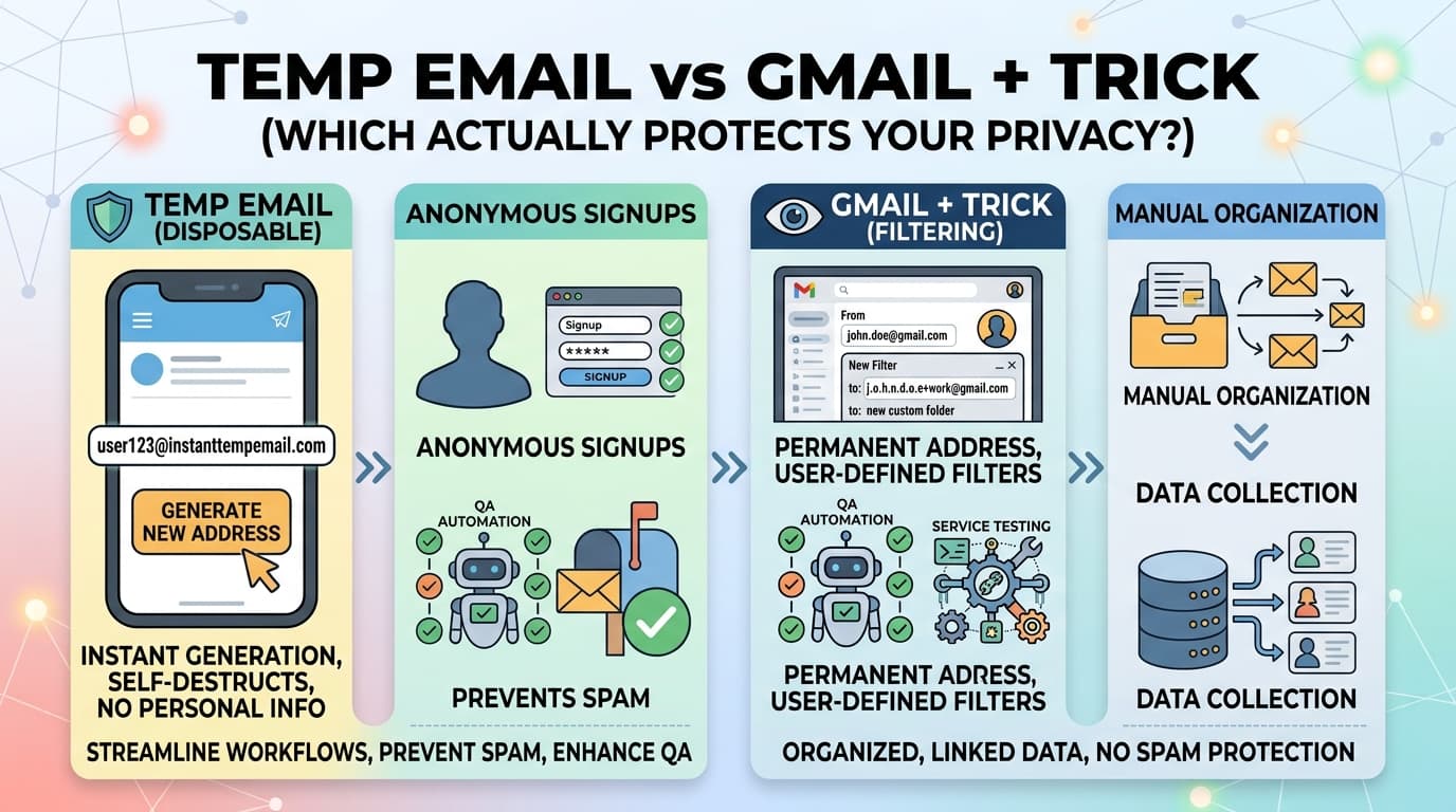 Temp Email vs Gmail + Trick: Which Actually Protects Your Privacy?